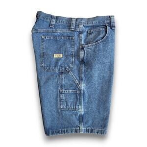 Wrangler Men’s Carpenter Jean Shorts Light Blue Denim 100% Cotton Size 34